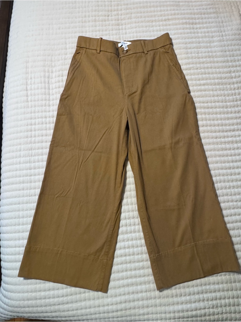 Wide-Leg Spanx Pants in flax, size Large